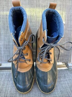 Sporto Vintage Men's Navy and Tan Waterproof Duck Boots